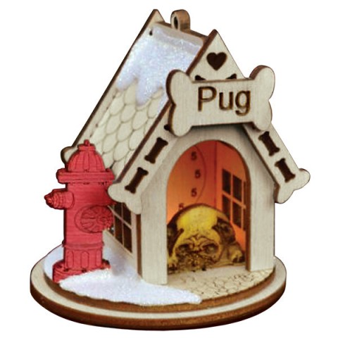 Ginger Cottages K9 Wooden Ornament - Pug